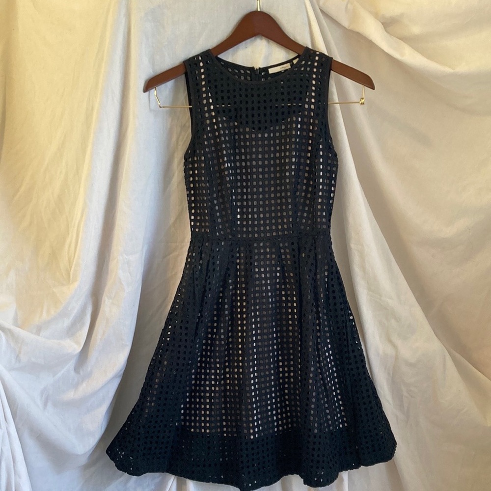 Halogen black dress w/cream shell